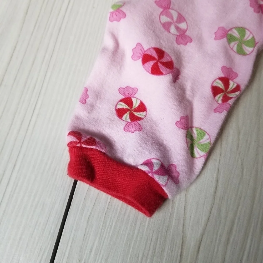 Just one year Carter's pink and red peppermint 2 piece pajama size 18 mo